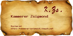 Kammerer Zsigmond névjegykártya